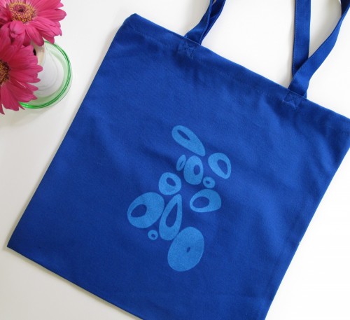 Market Tote Blue Modern Circles