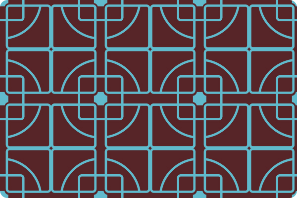 Trellis pattern in blue and brown