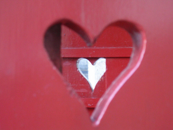 Heart cutouts in doors