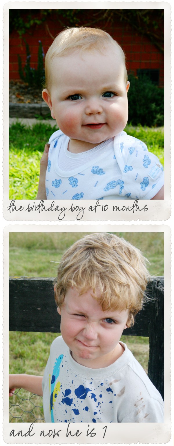 Boy at 10 months and at 7