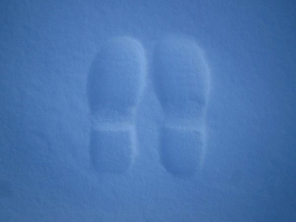 Footprints in snow