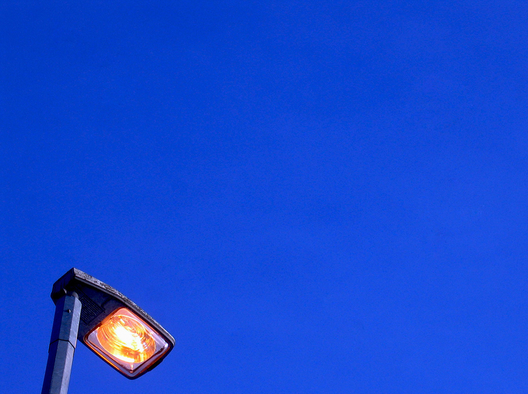 Streetlight on a blue background