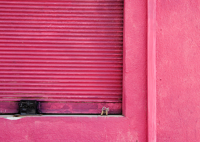 Pink door and wall