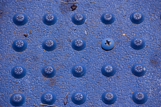 patterns on a blue wall