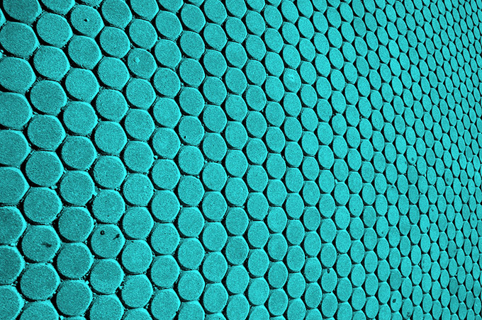 blue/green cement tiles