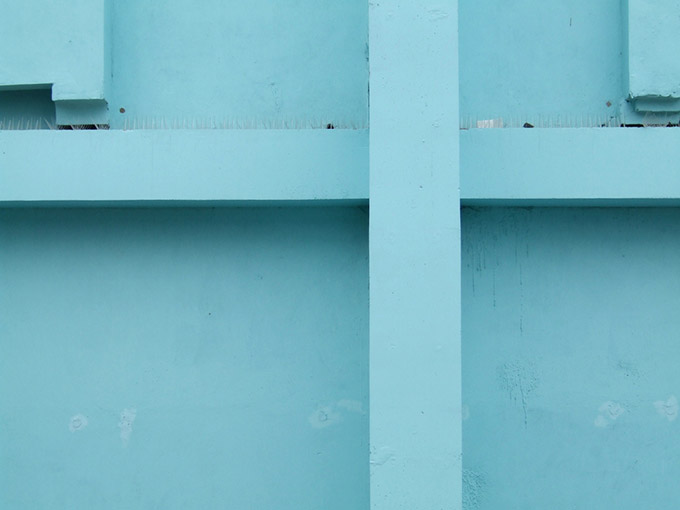 Close up of a blue wall