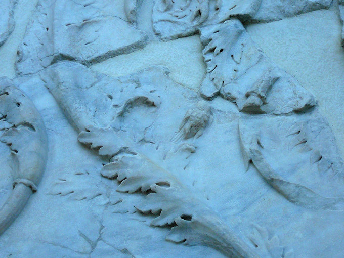 Close up of a marble sculpture