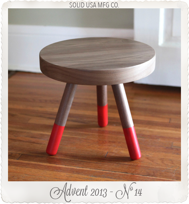 Wood campfire stool with painted legs