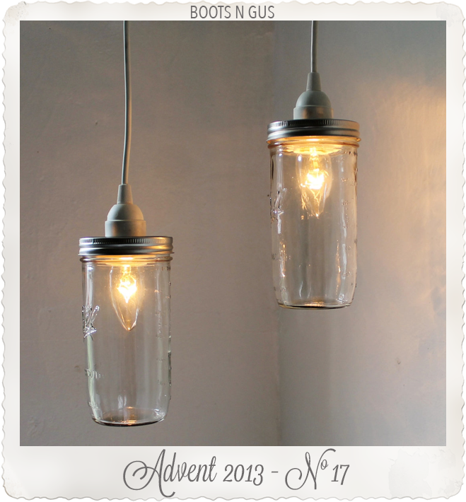 Stargaze Set of 2 hanging Mason jar pendant lights by Boots N Gus